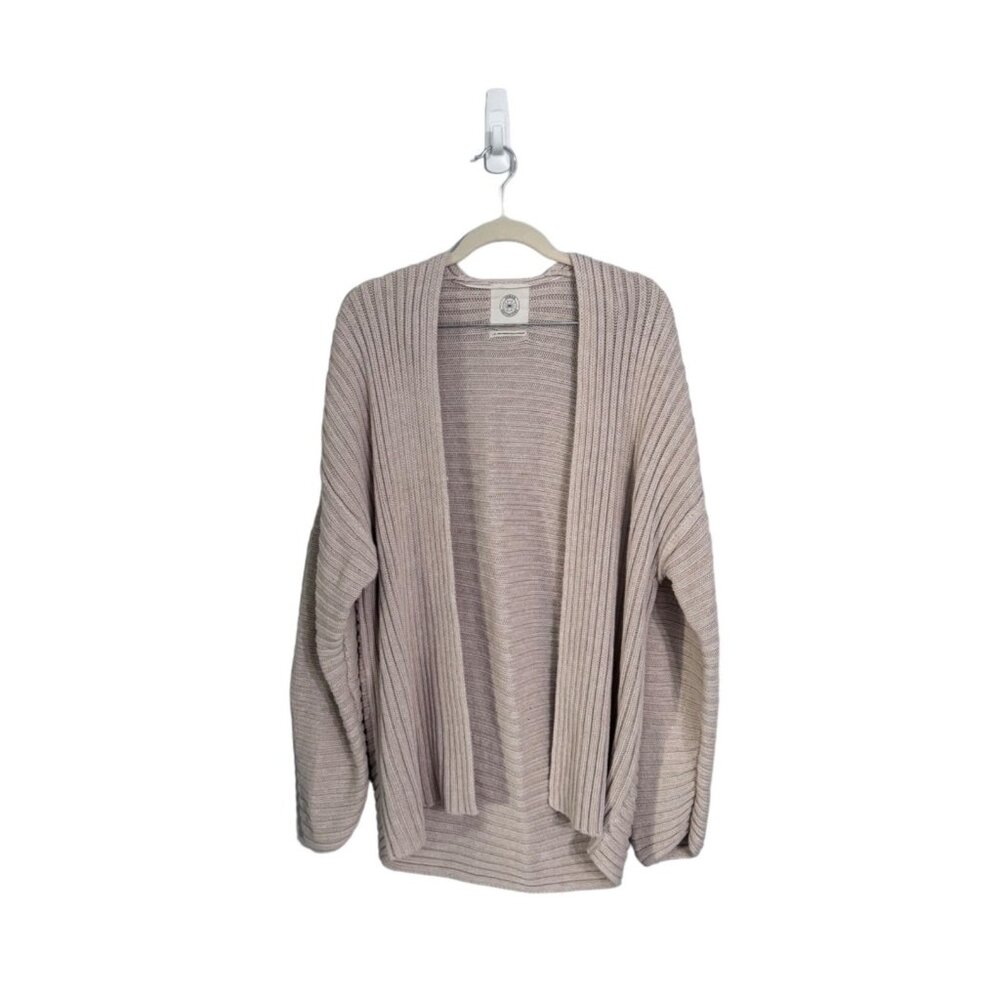 Urban outfitters leo open front cardigan ribbed heavy knit cream color size L‎